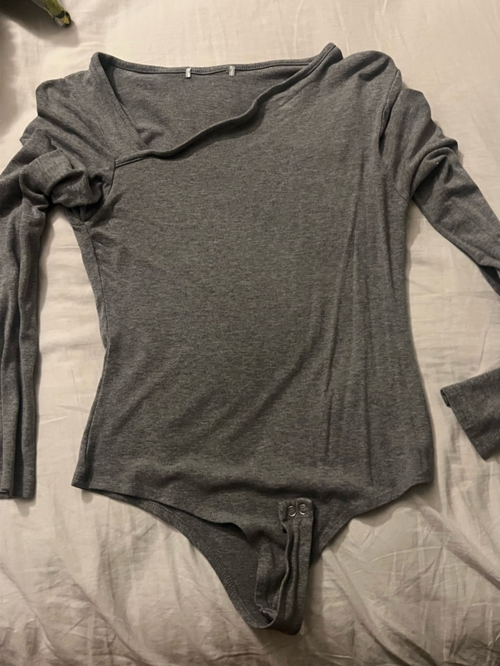 Zara Gray Long Sleeve Bodysuit